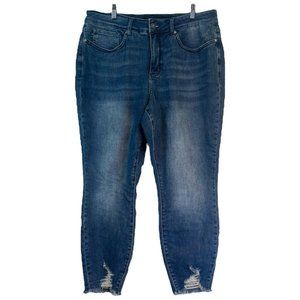 Judy Blue Womens Skinny Fit Jeans Size 18W Distressed Medium Wash High Rise